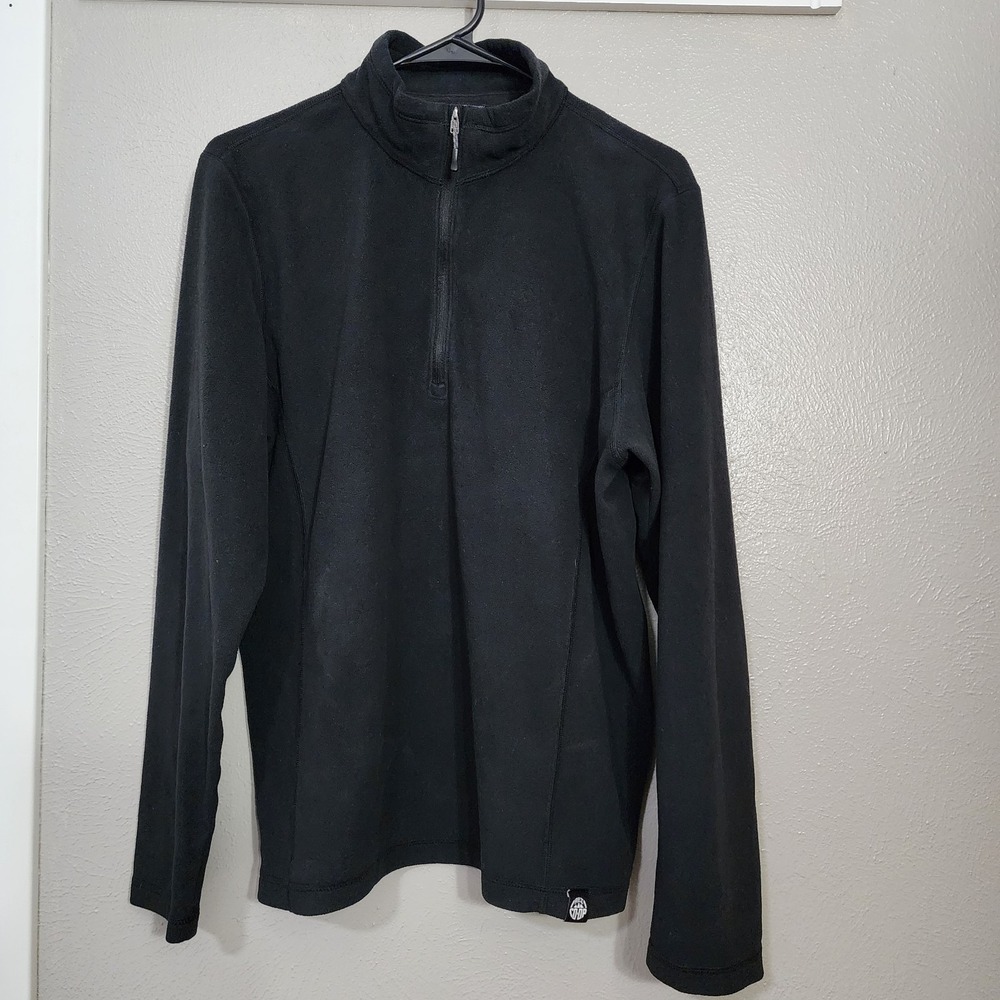 REI Women's 3/4 Zip Fleece Top Black Pullover‎ Size Medium